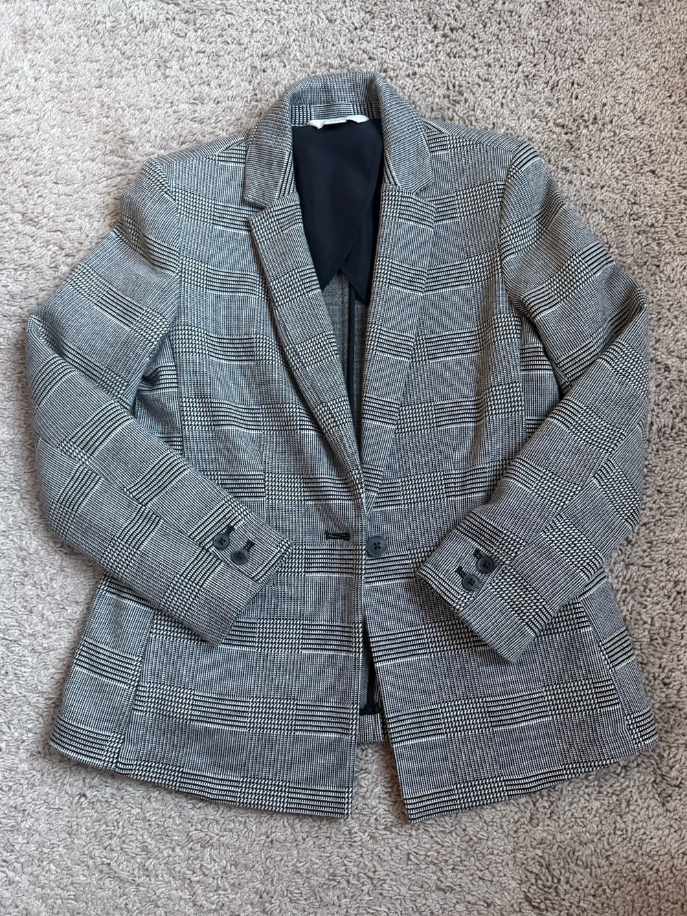 Old Navy Black and Gray Glen Plaid Blazer
